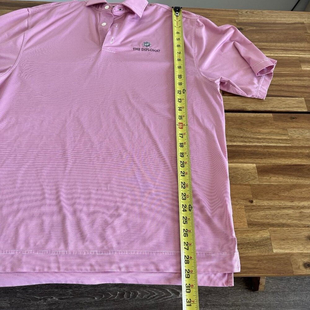 Footjoy Polo Shirt Mens Medium The Diplomat Pink Golf Performance Stretch - Picture 11 of 15